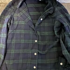 L.L. Bean Green and Black Checkered Shirt